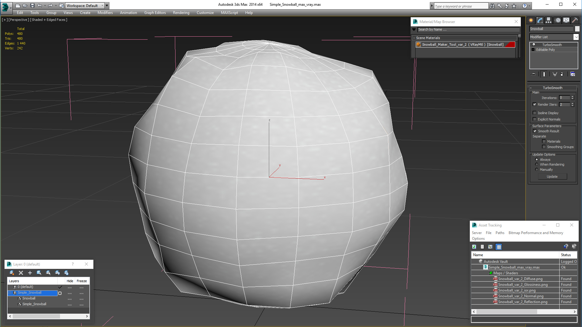 3D model Simple Snowball