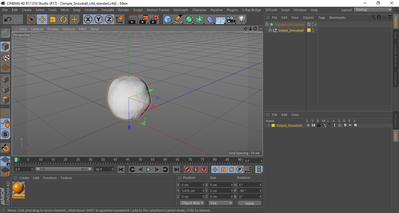 3D model Simple Snowball