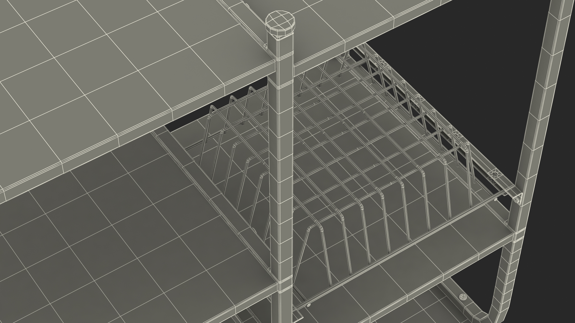 Vintage Kitchen Bakers Rack 3D
