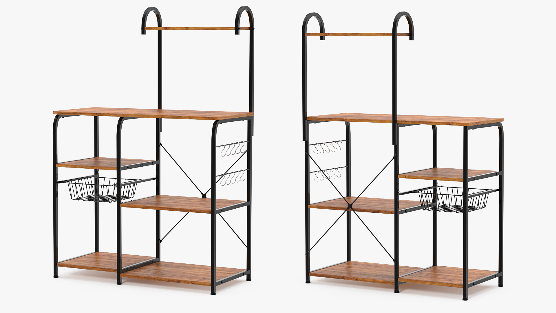 Vintage Kitchen Bakers Rack 3D