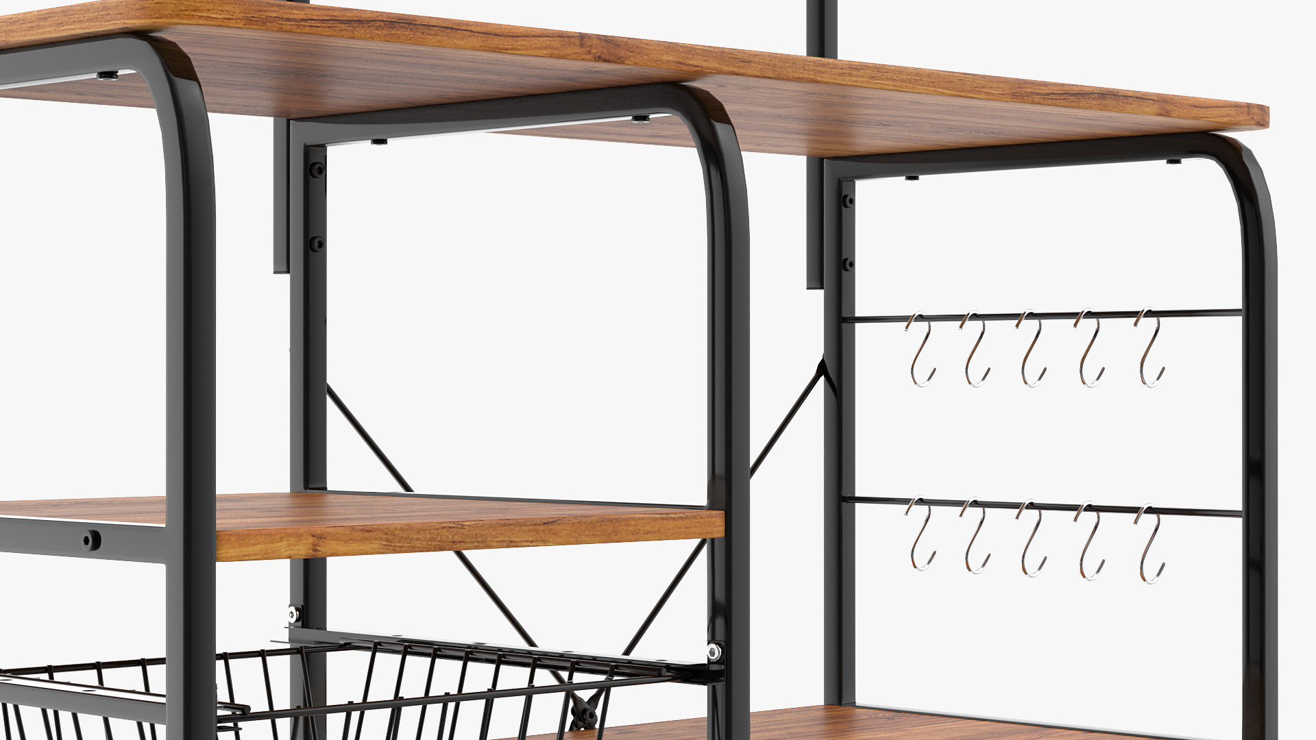 Vintage Kitchen Bakers Rack 3D