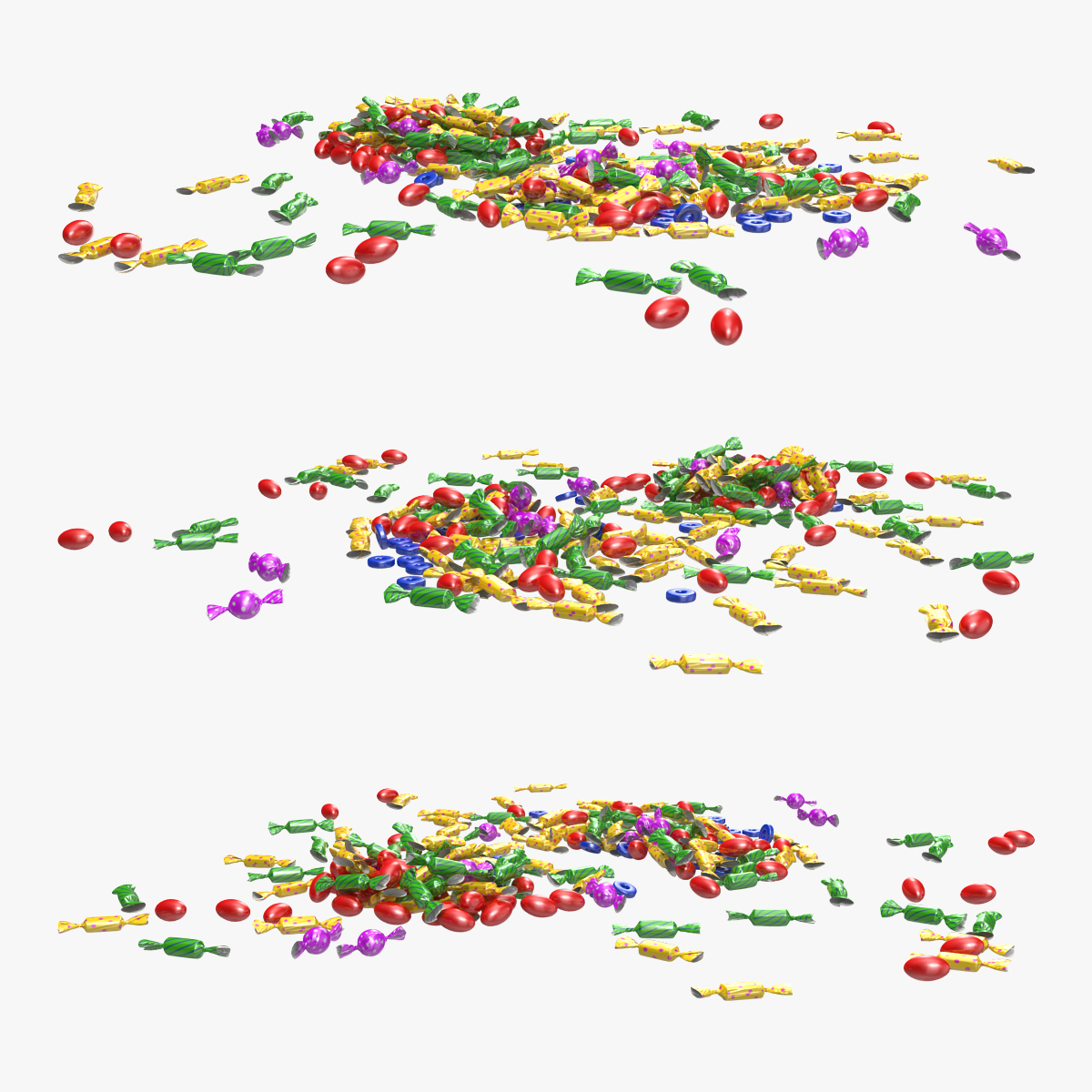 3D Mixed Candy Pile