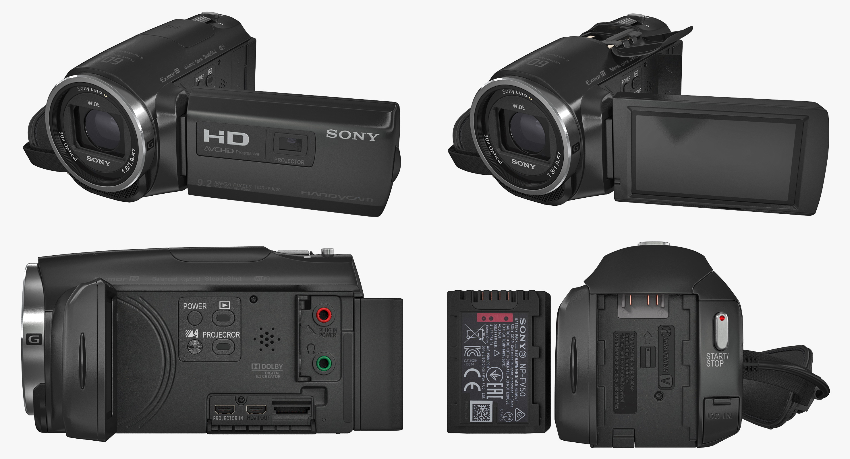 3D Full HD Camcorder with Built In Projector Sony HDR PJ620