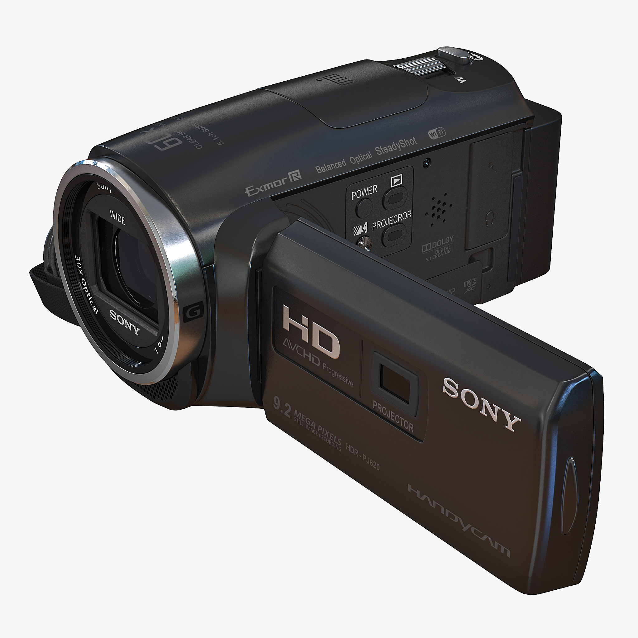 Full HD Camcorder with Built In Projector Sony HDR PJ620 3D Model