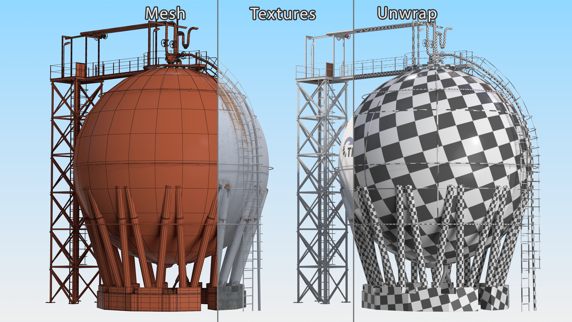 Crude Oil Storage Tank 3D
