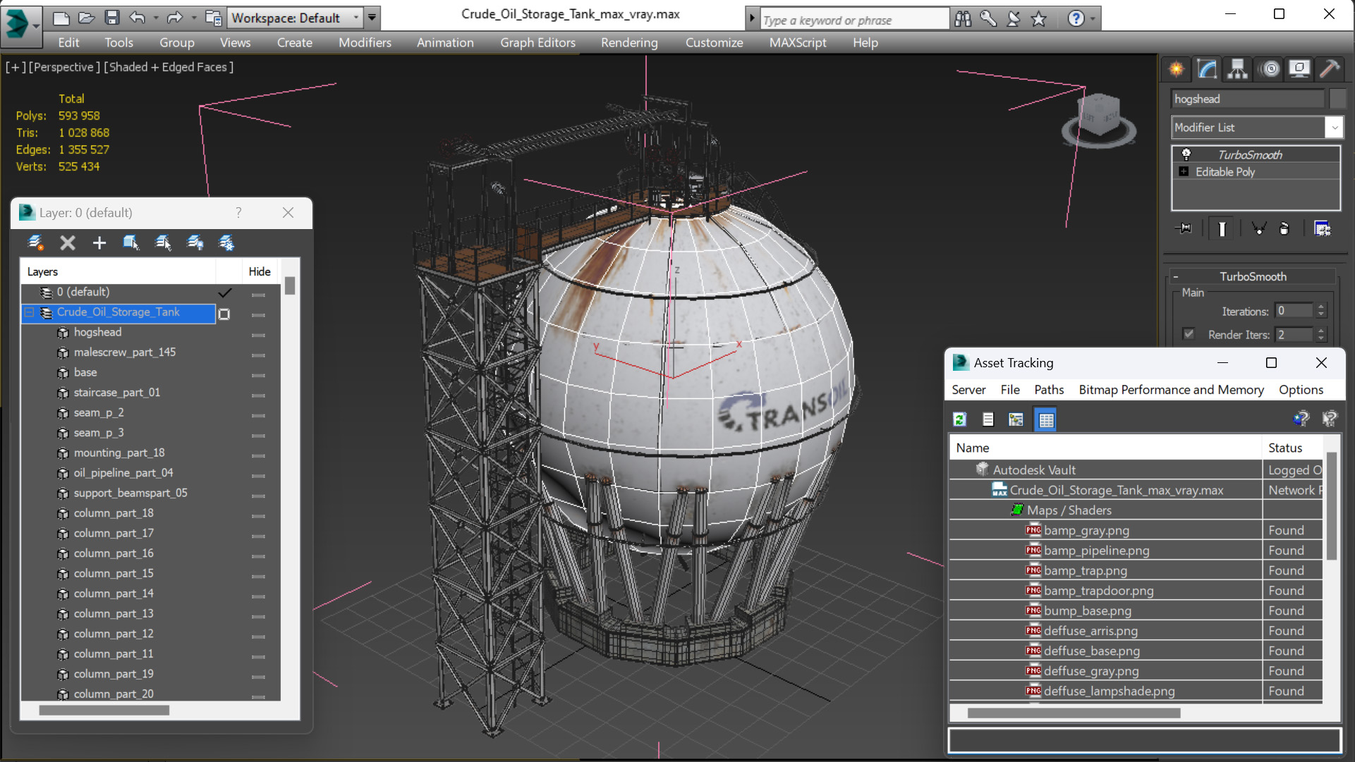 Crude Oil Storage Tank 3D
