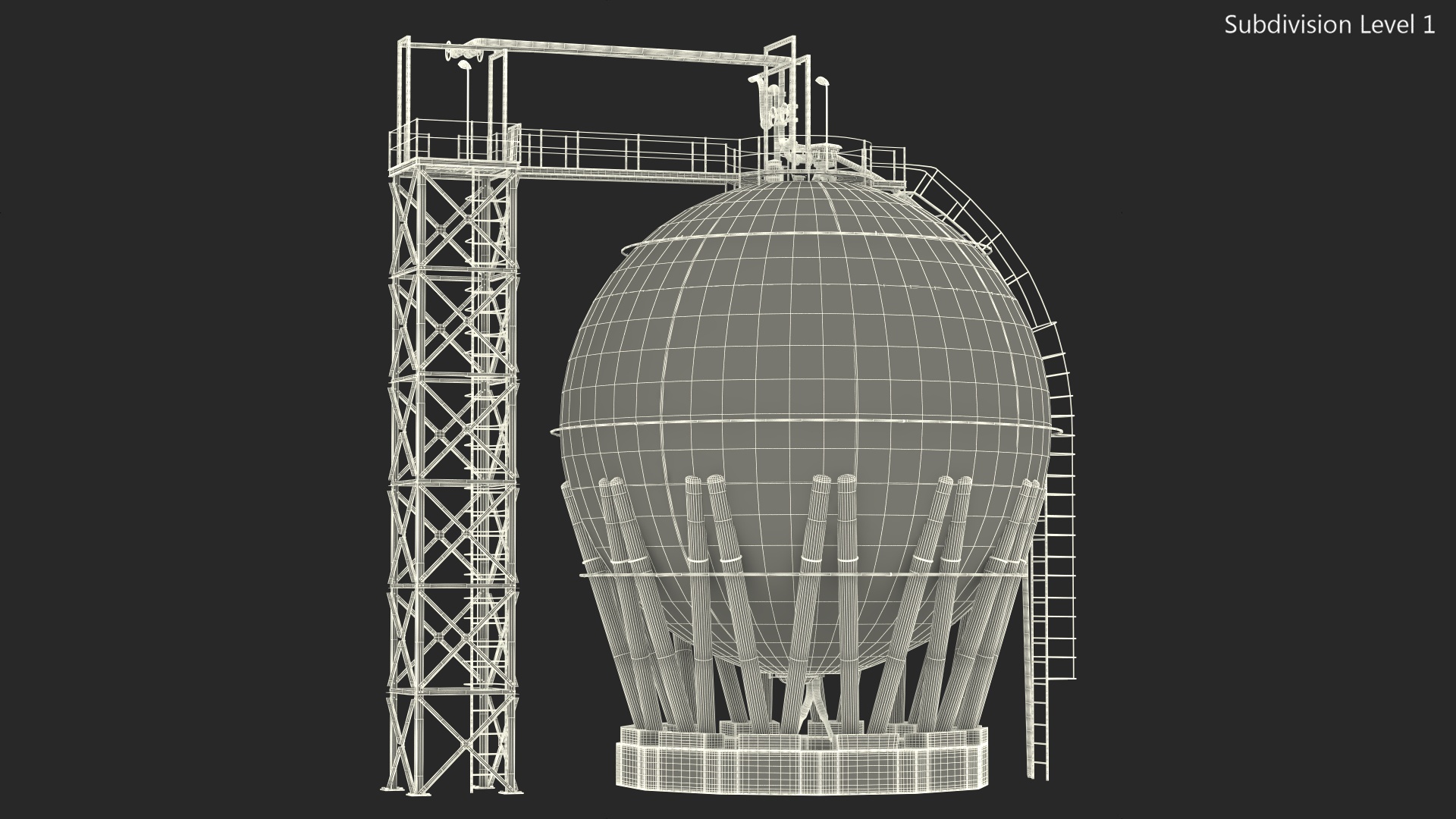 Crude Oil Storage Tank 3D