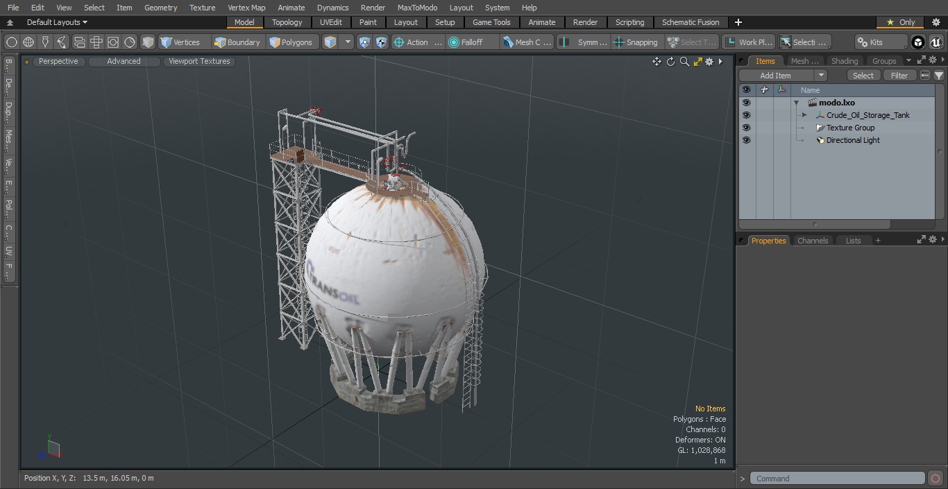 Crude Oil Storage Tank 3D