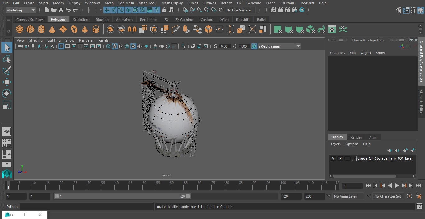 Crude Oil Storage Tank 3D