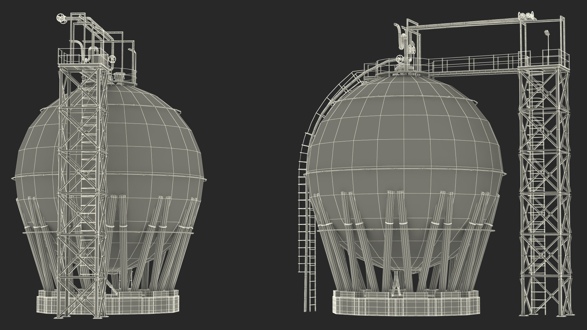 Crude Oil Storage Tank 3D