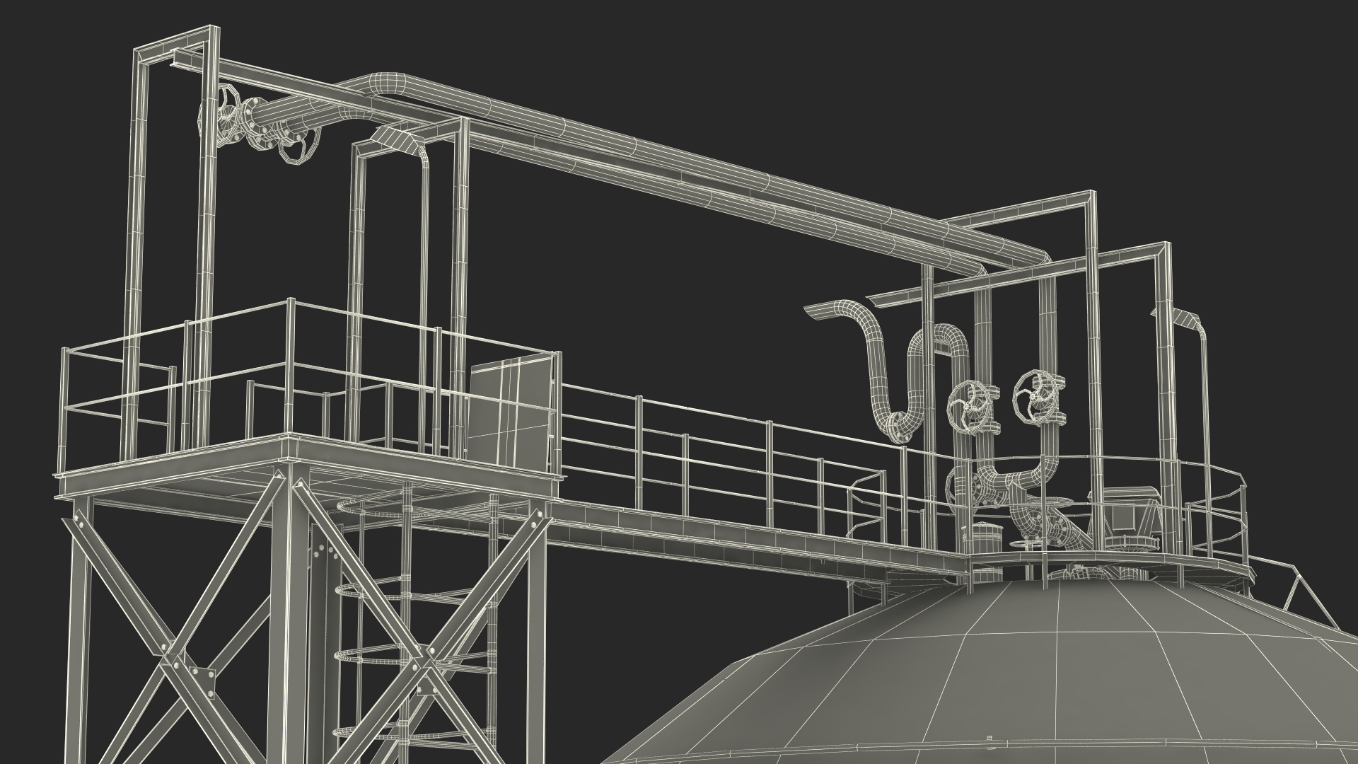 Crude Oil Storage Tank 3D
