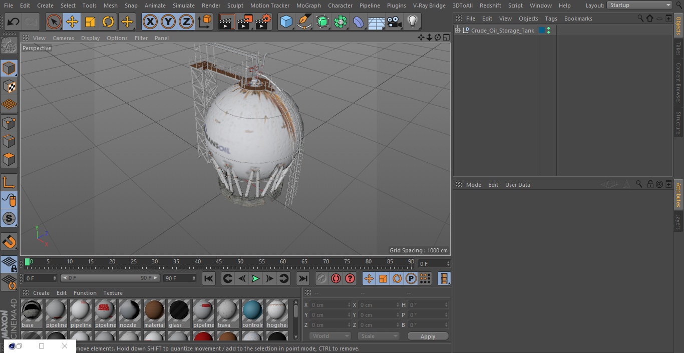 Crude Oil Storage Tank 3D