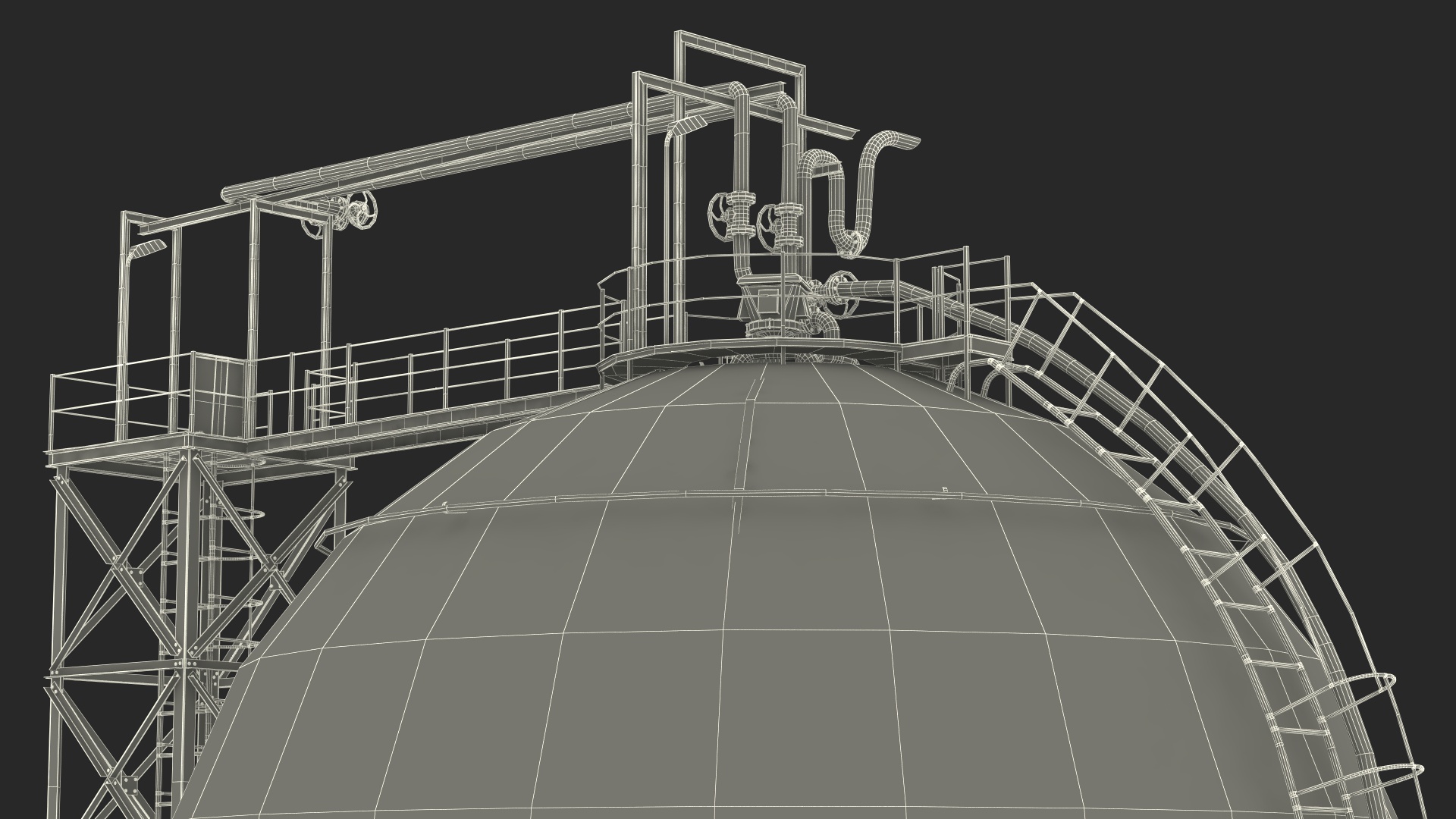Crude Oil Storage Tank 3D