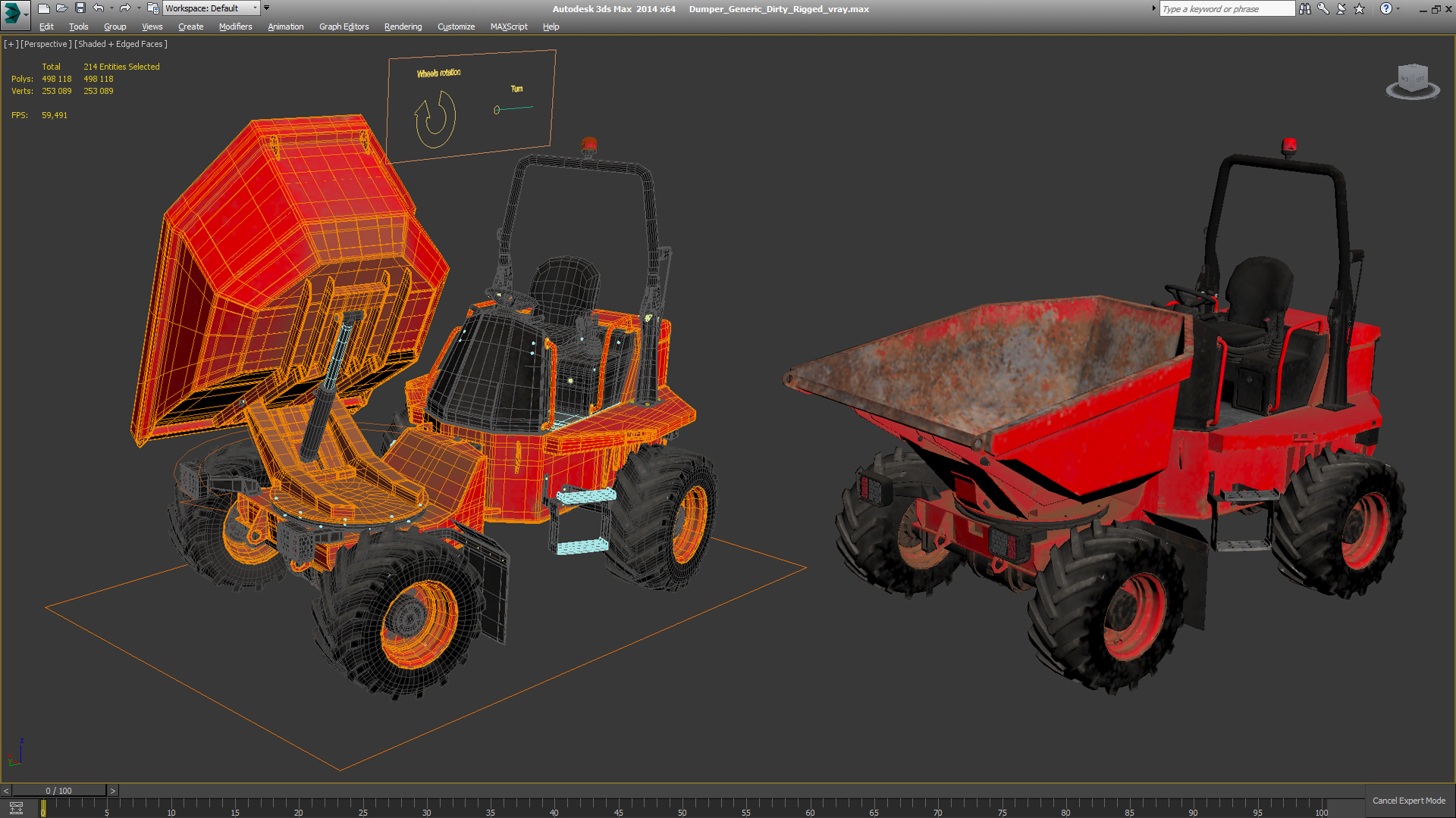Dumper Generic Dirty Rigged 3D