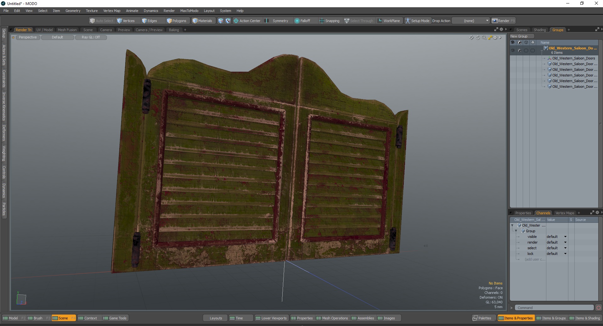 Old Western Saloon Doors 3D model