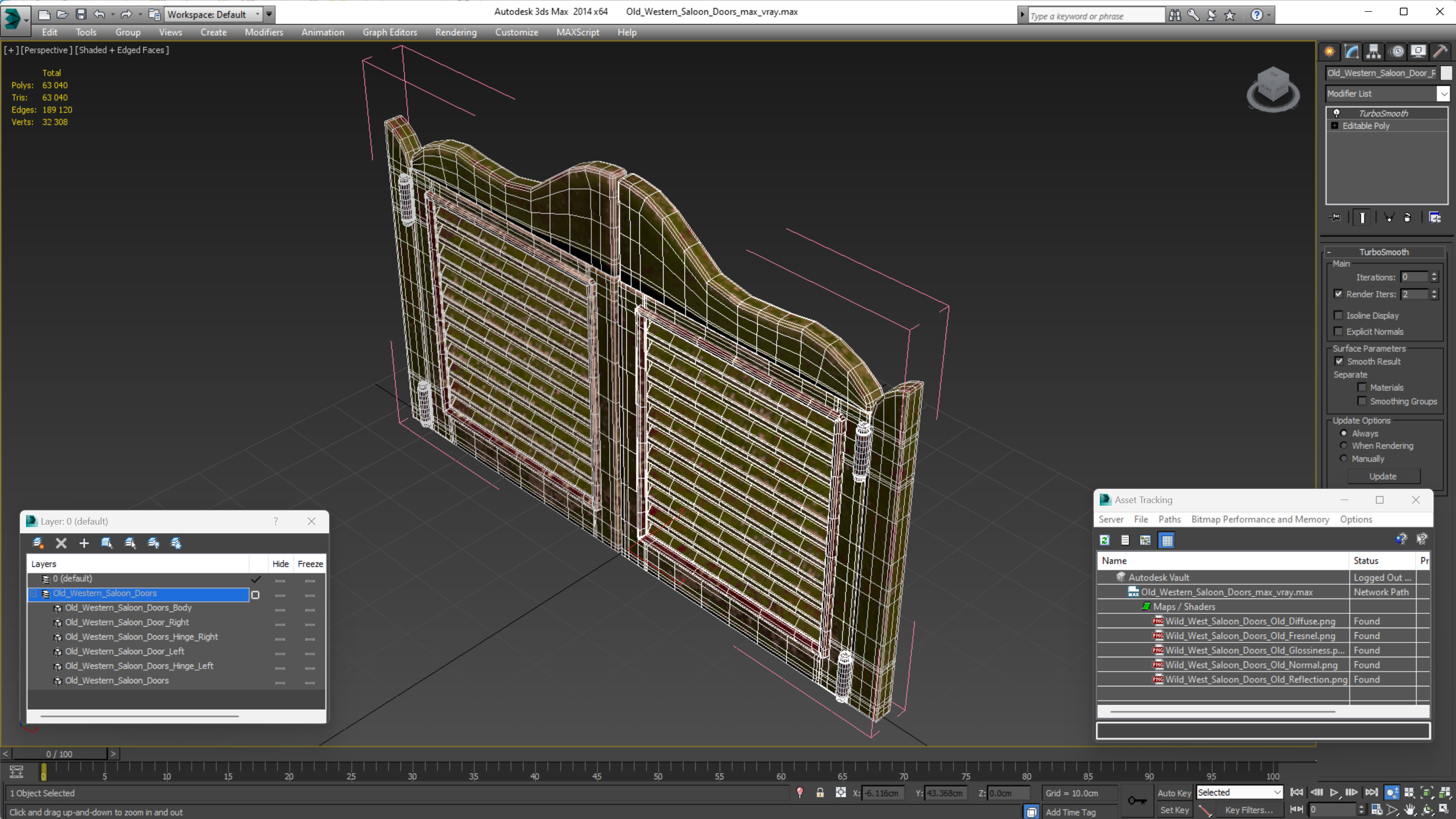 Old Western Saloon Doors 3D model
