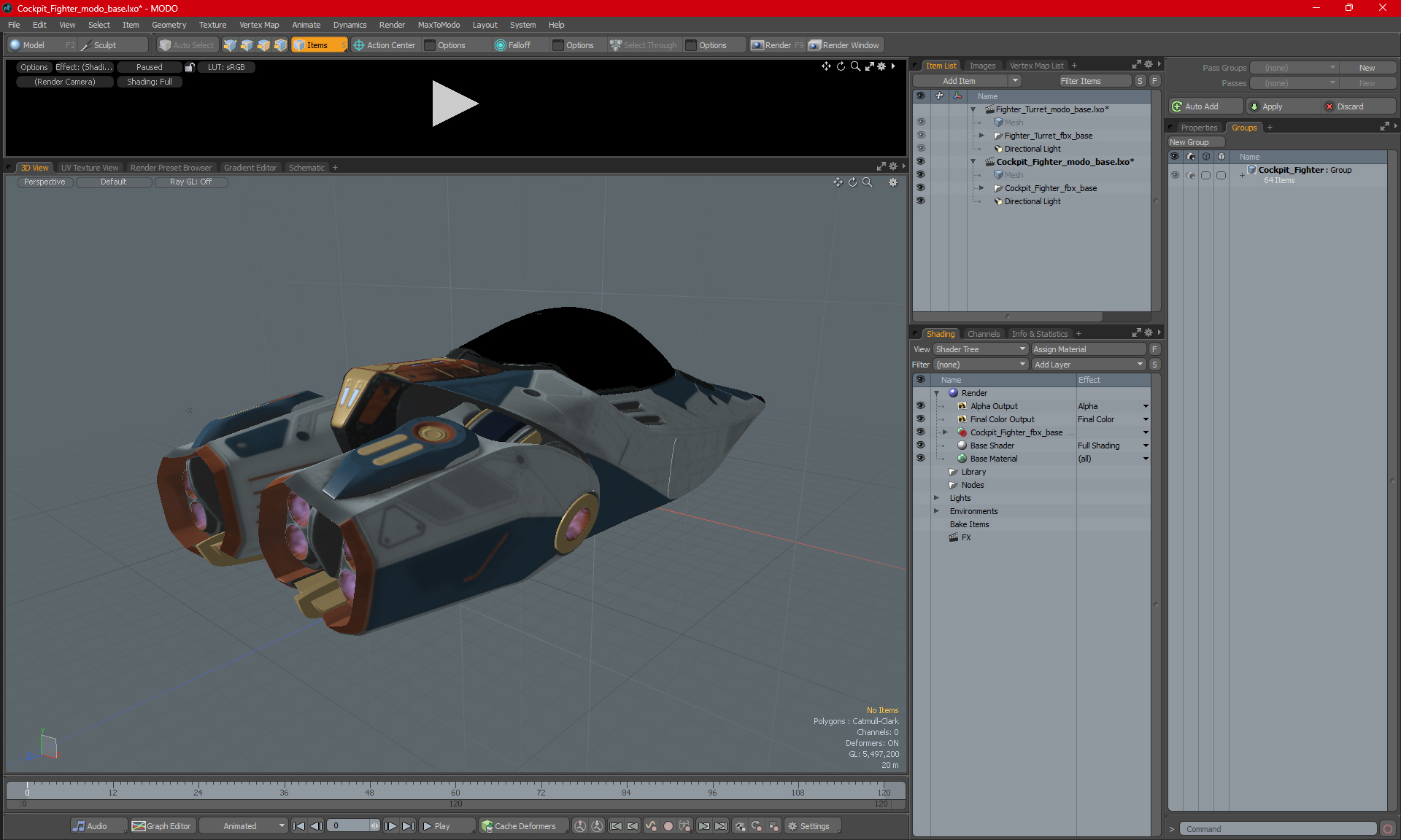 3D model Cockpit Fighter