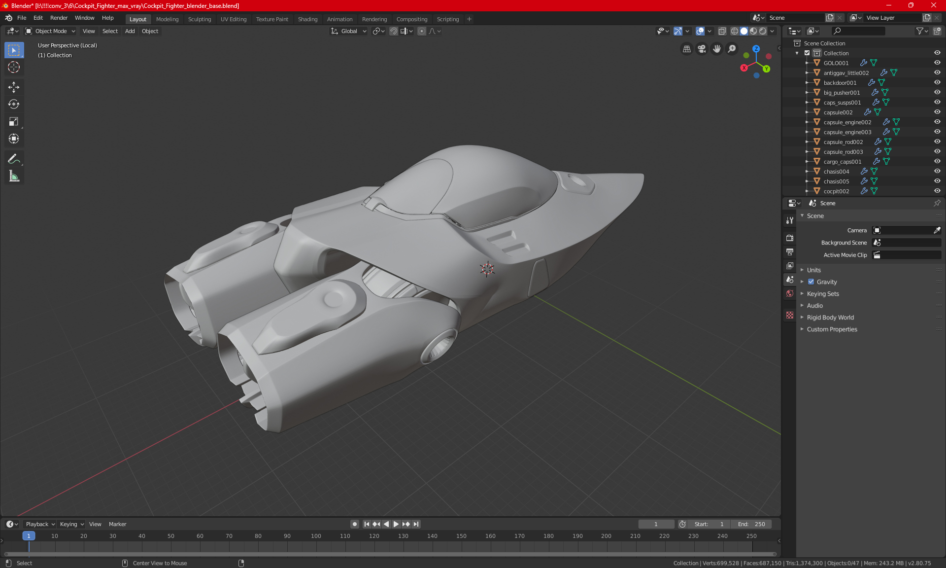 3D model Cockpit Fighter