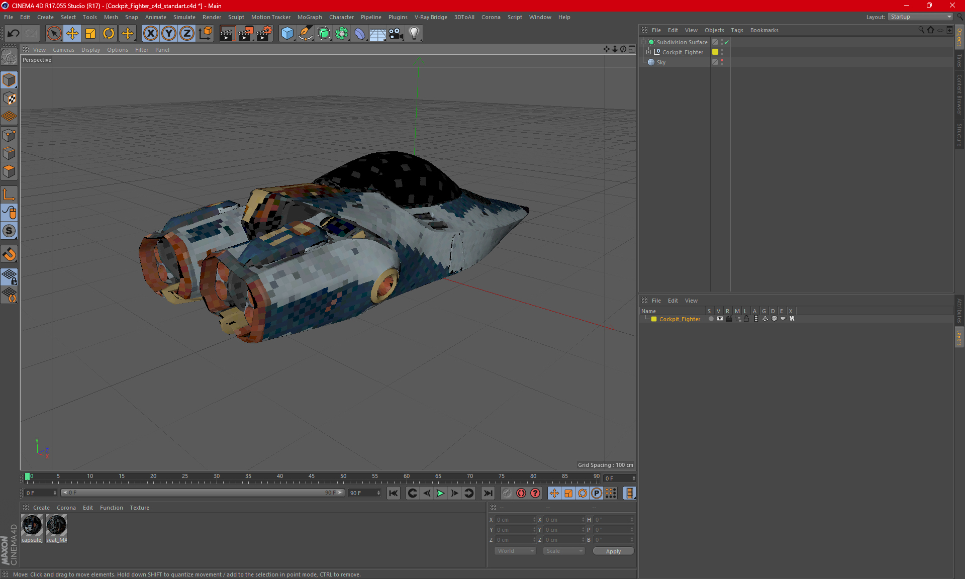 3D model Cockpit Fighter