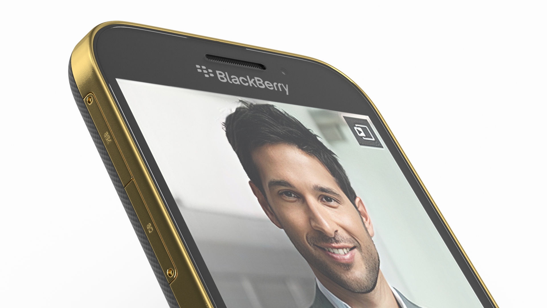 Premium Smartphone BlackBerry Gold 3D model