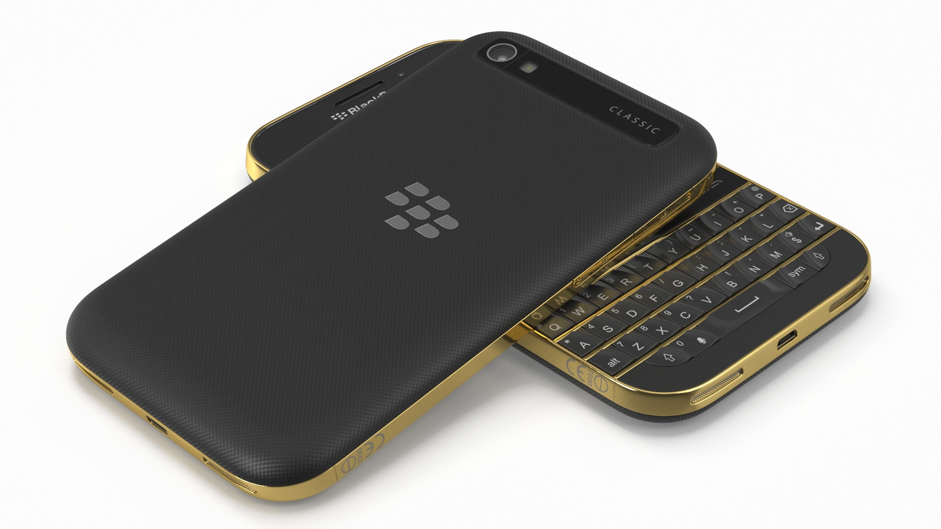 Premium Smartphone BlackBerry Gold 3D model