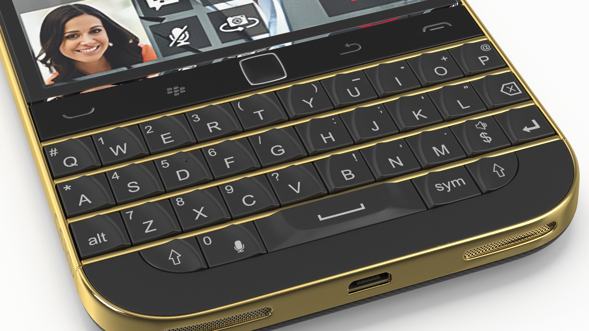Premium Smartphone BlackBerry Gold 3D model