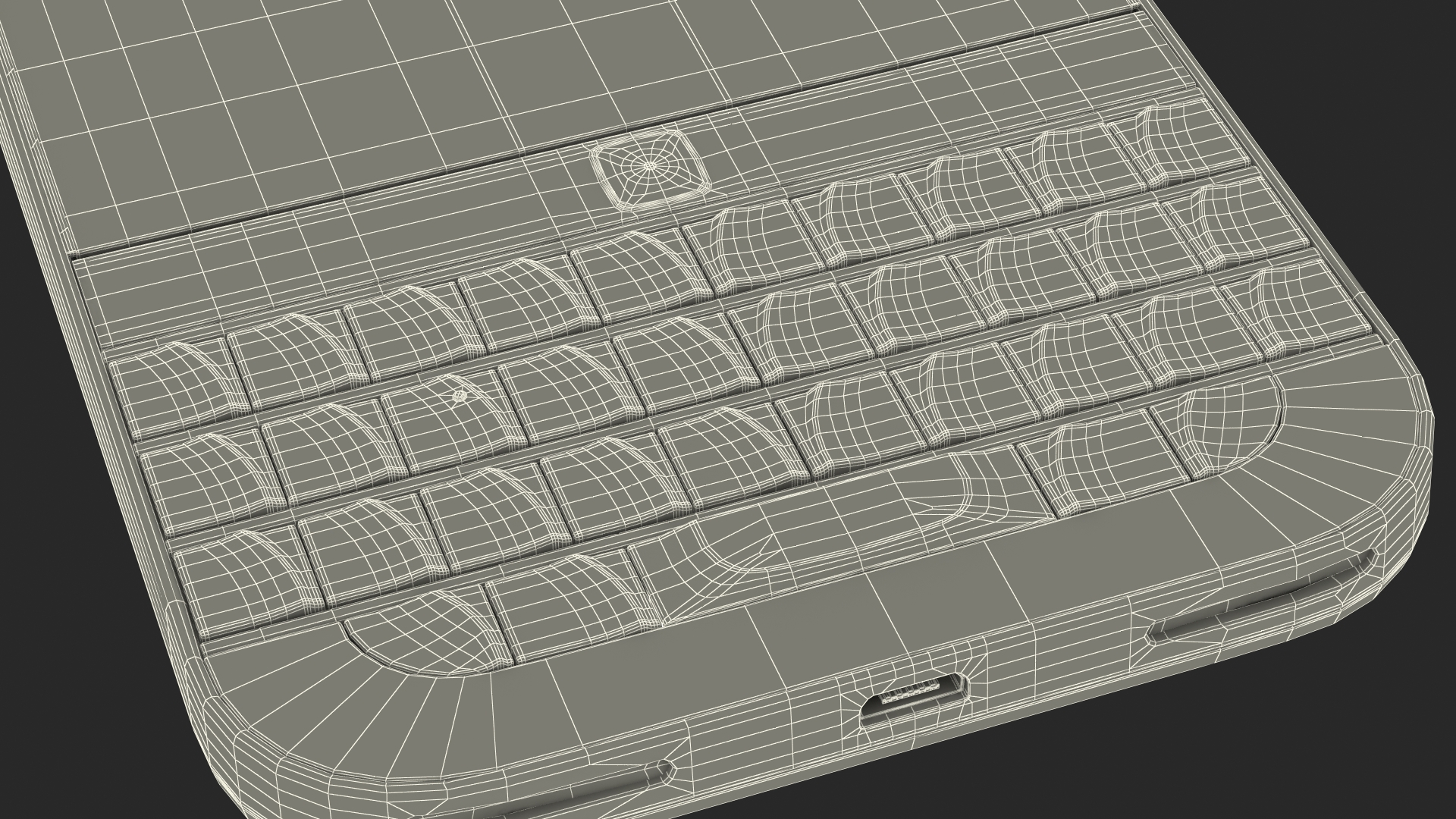 Premium Smartphone BlackBerry Gold 3D model