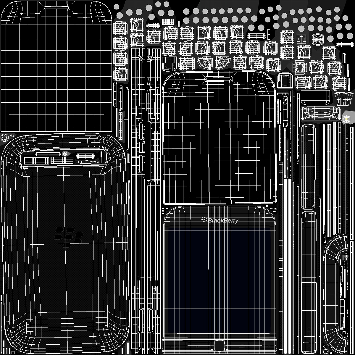 Premium Smartphone BlackBerry Gold 3D model