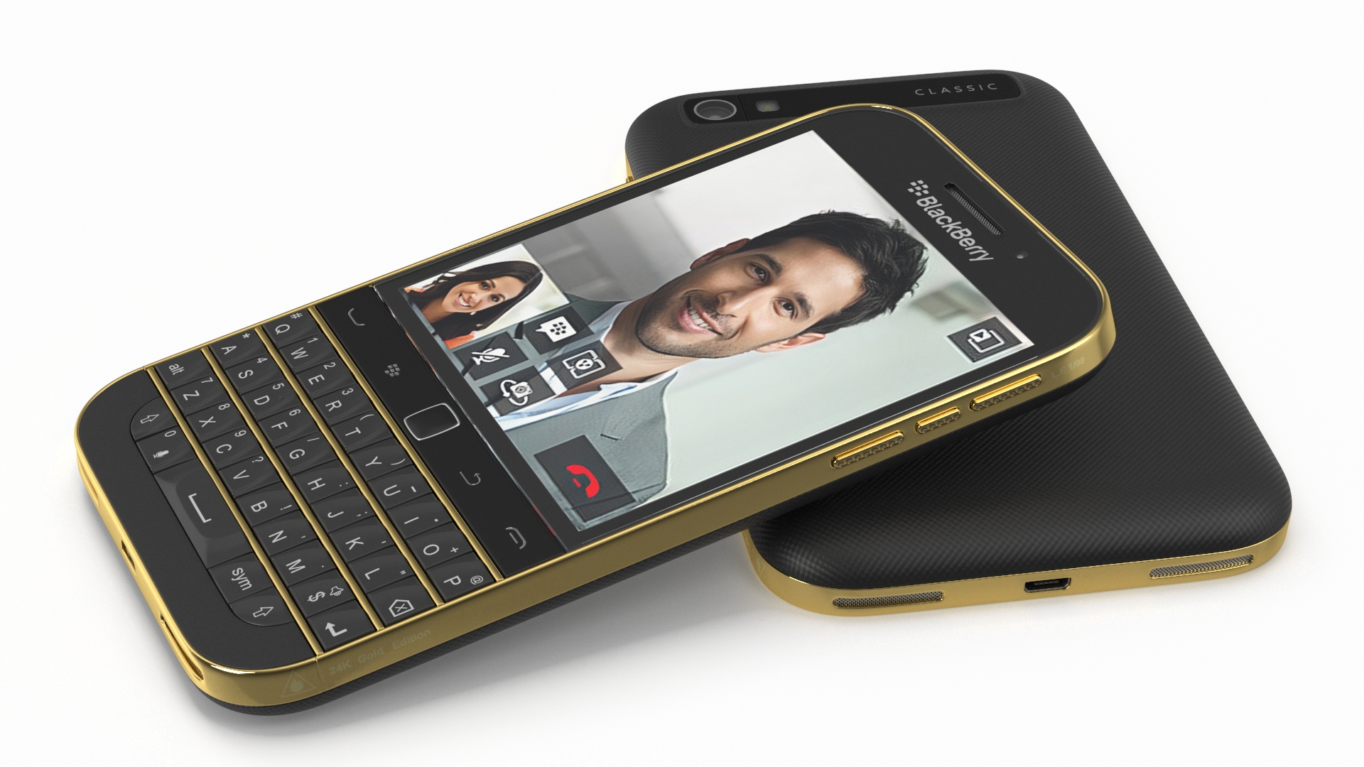 Premium Smartphone BlackBerry Gold 3D model