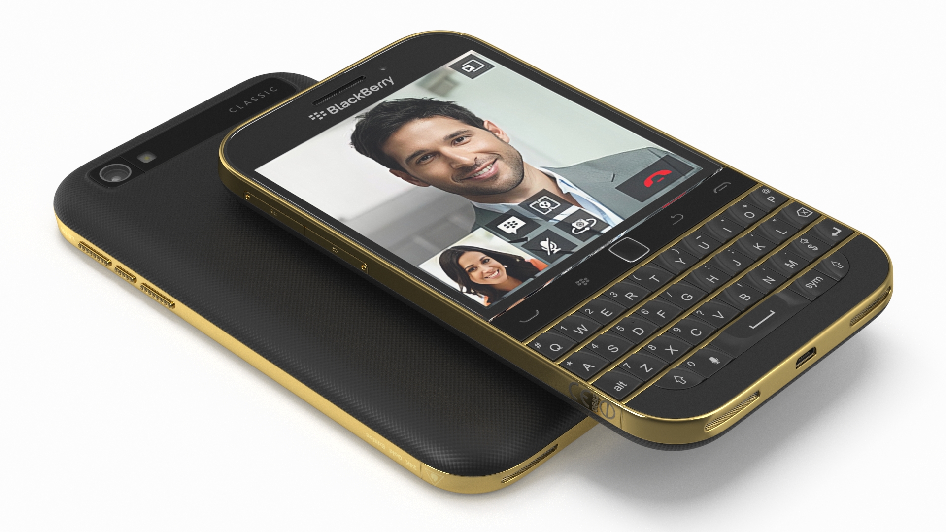 Premium Smartphone BlackBerry Gold 3D model