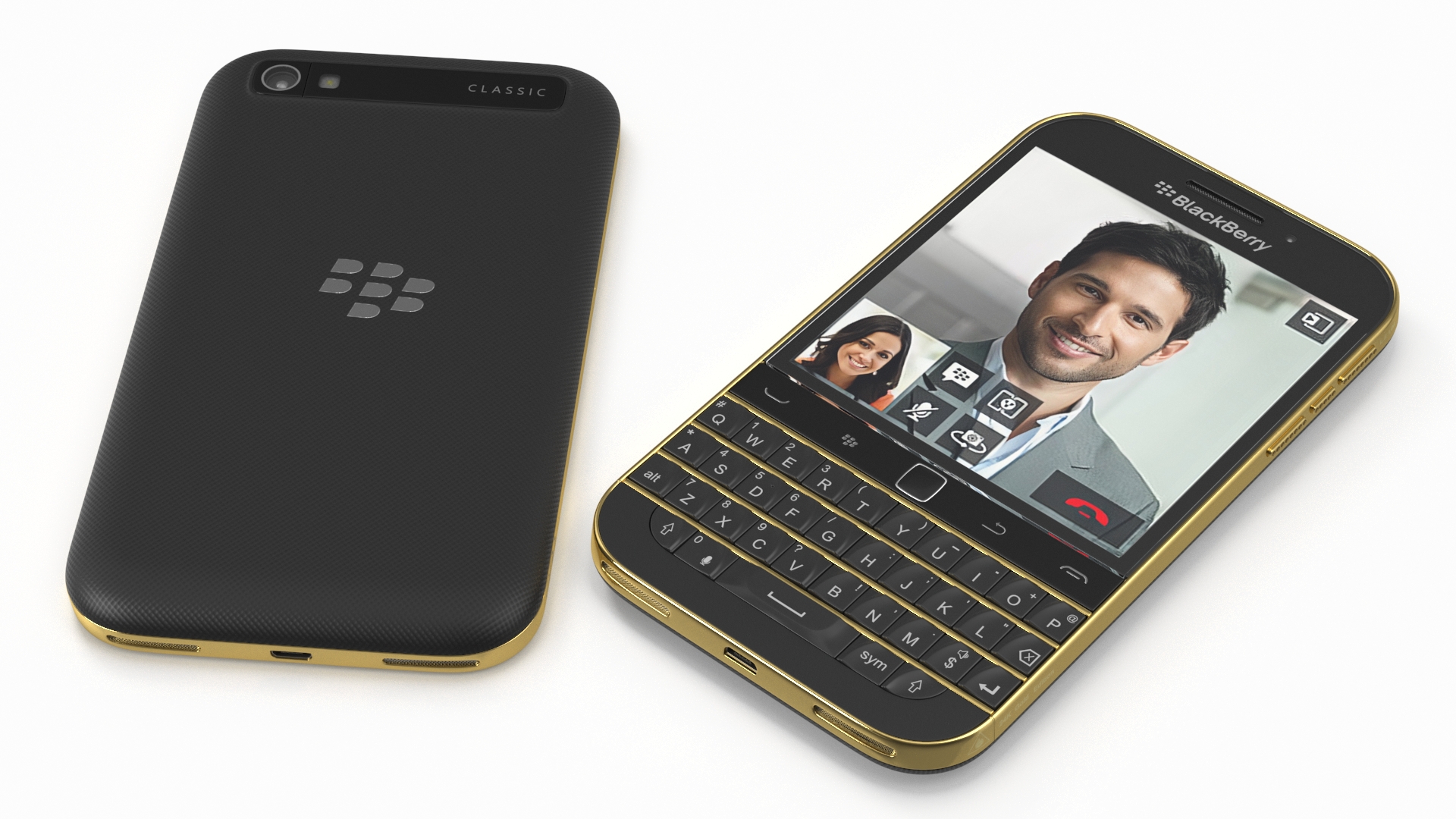 Premium Smartphone BlackBerry Gold 3D model