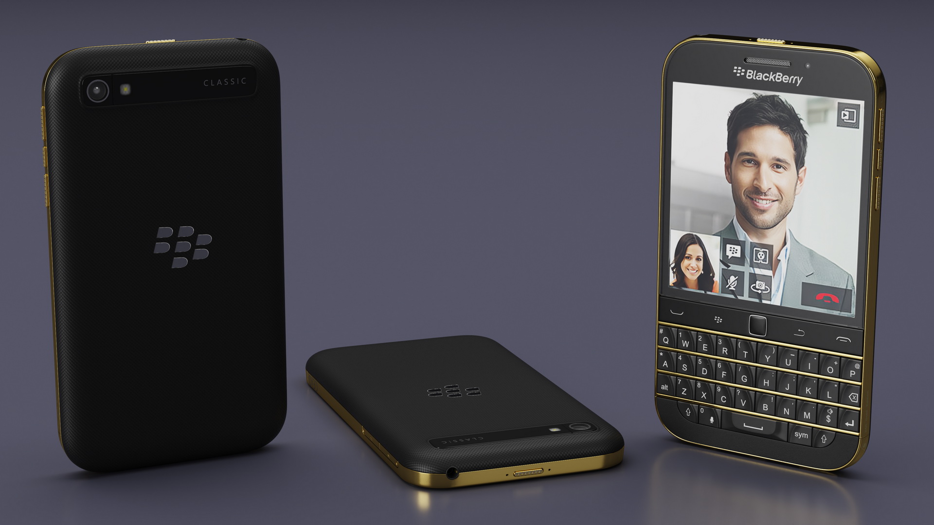 Premium Smartphone BlackBerry Gold 3D model