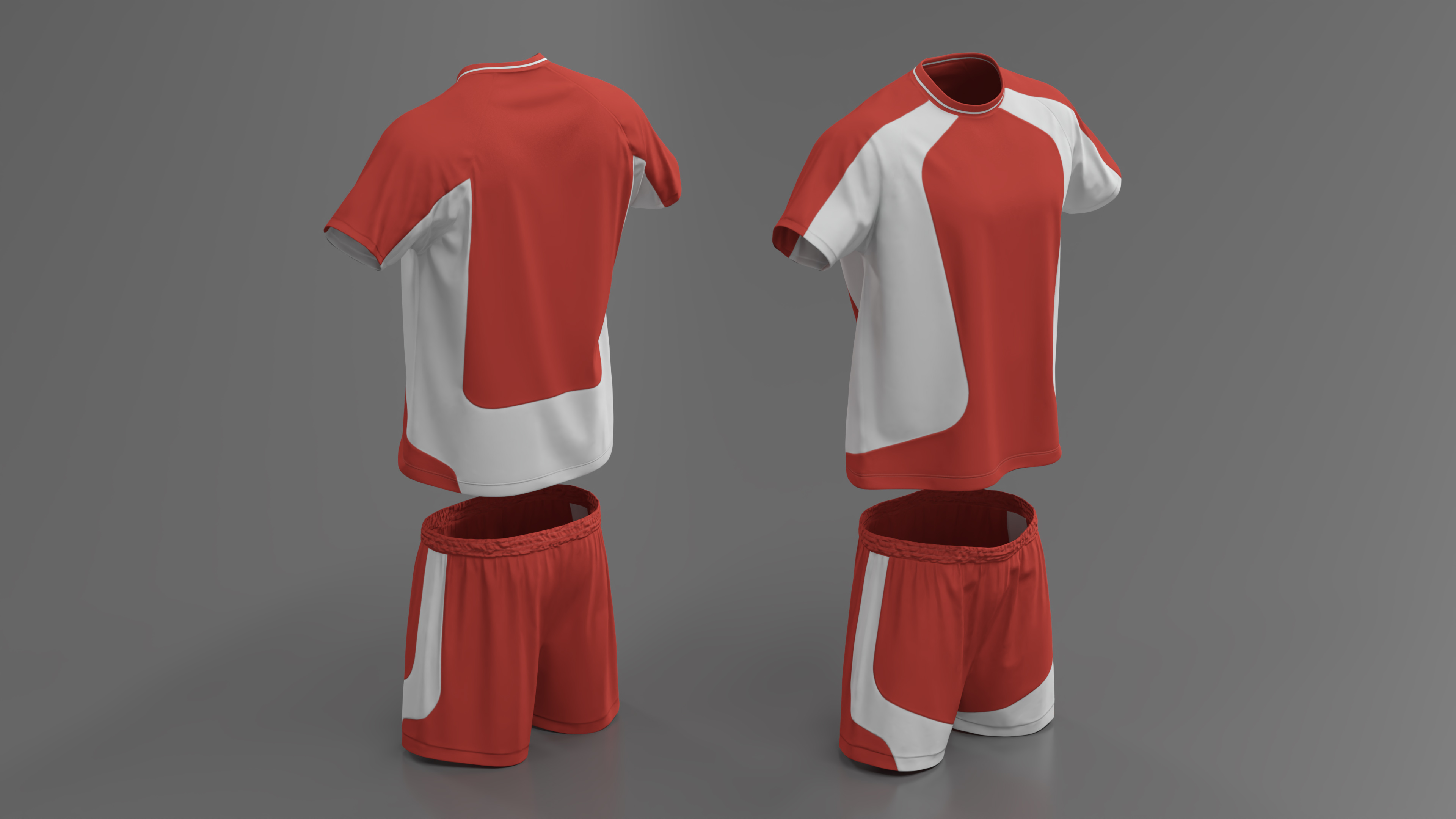 3D Soccer Jersey and Shorts Set model