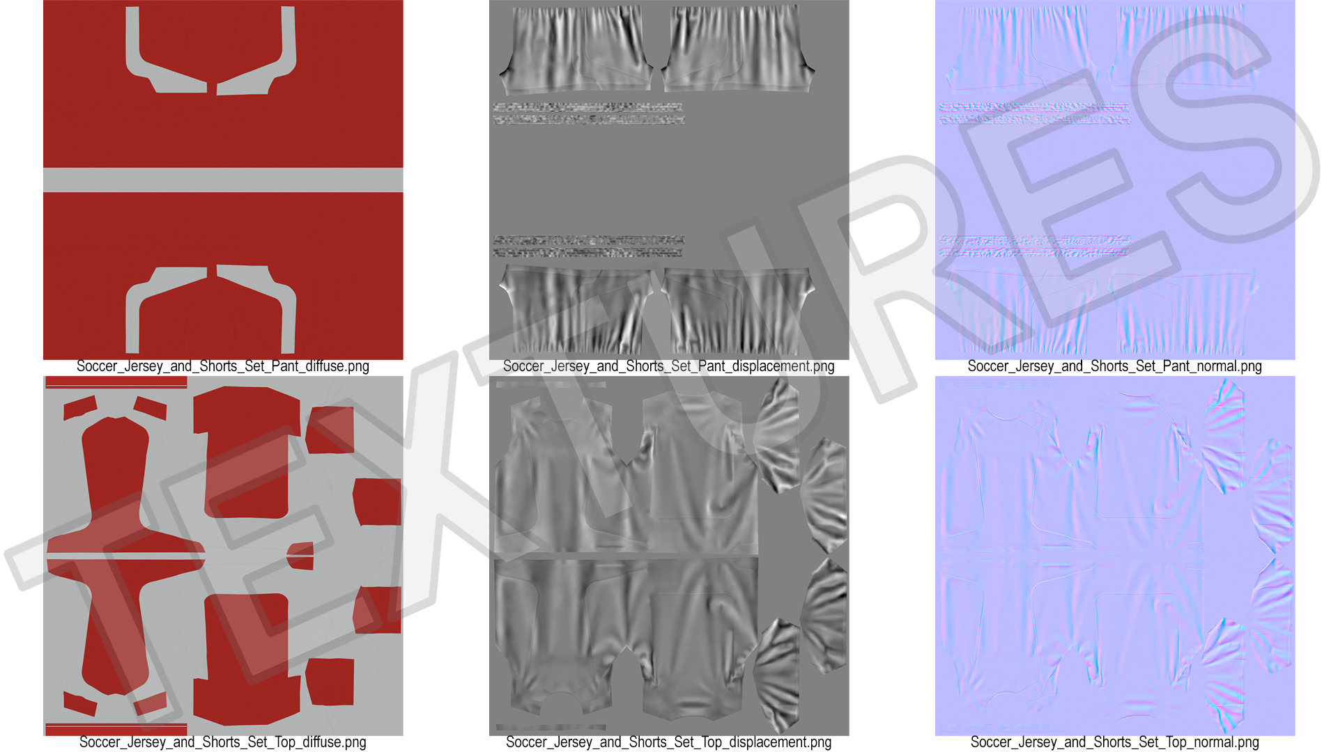 3D Soccer Jersey and Shorts Set model