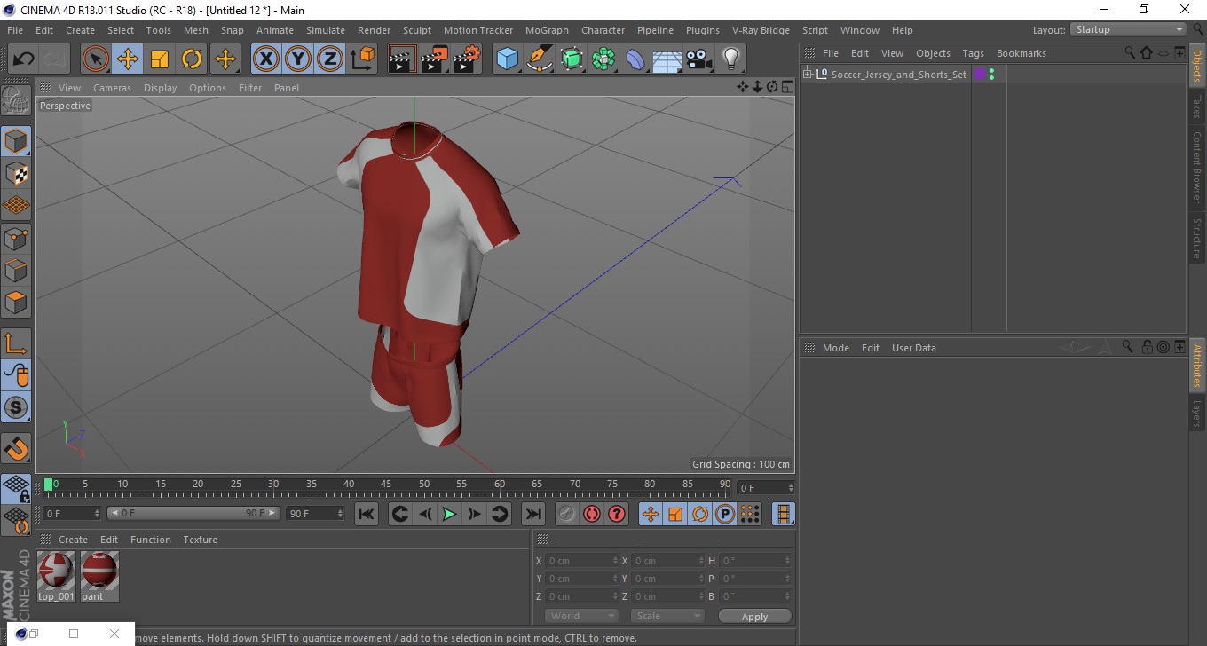 3D Soccer Jersey and Shorts Set model