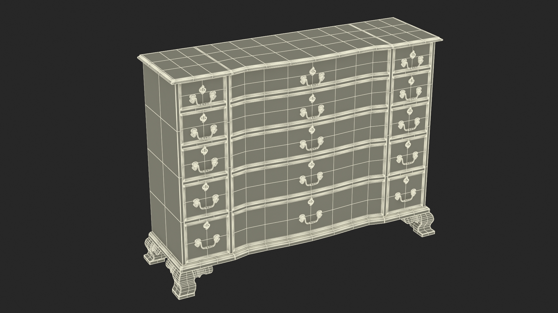 Red Oak Vintage Drawer 3D