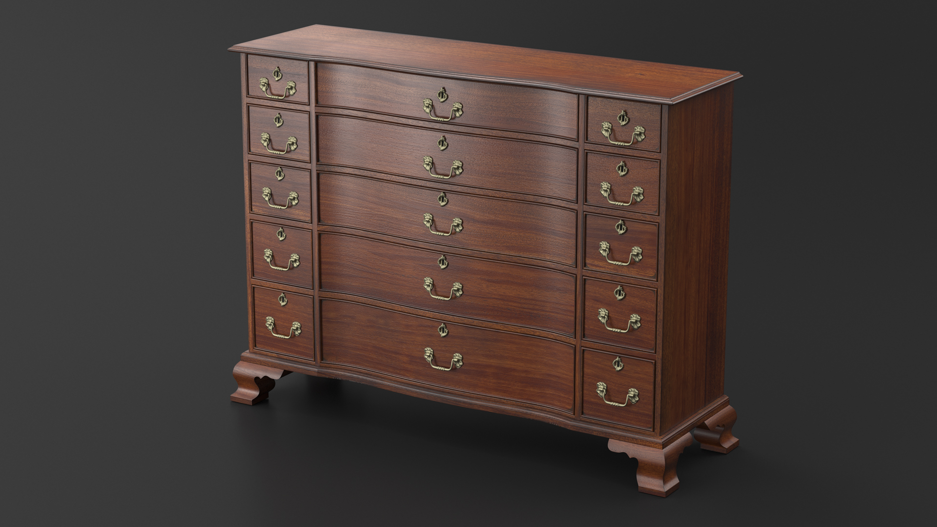 Red Oak Vintage Drawer 3D