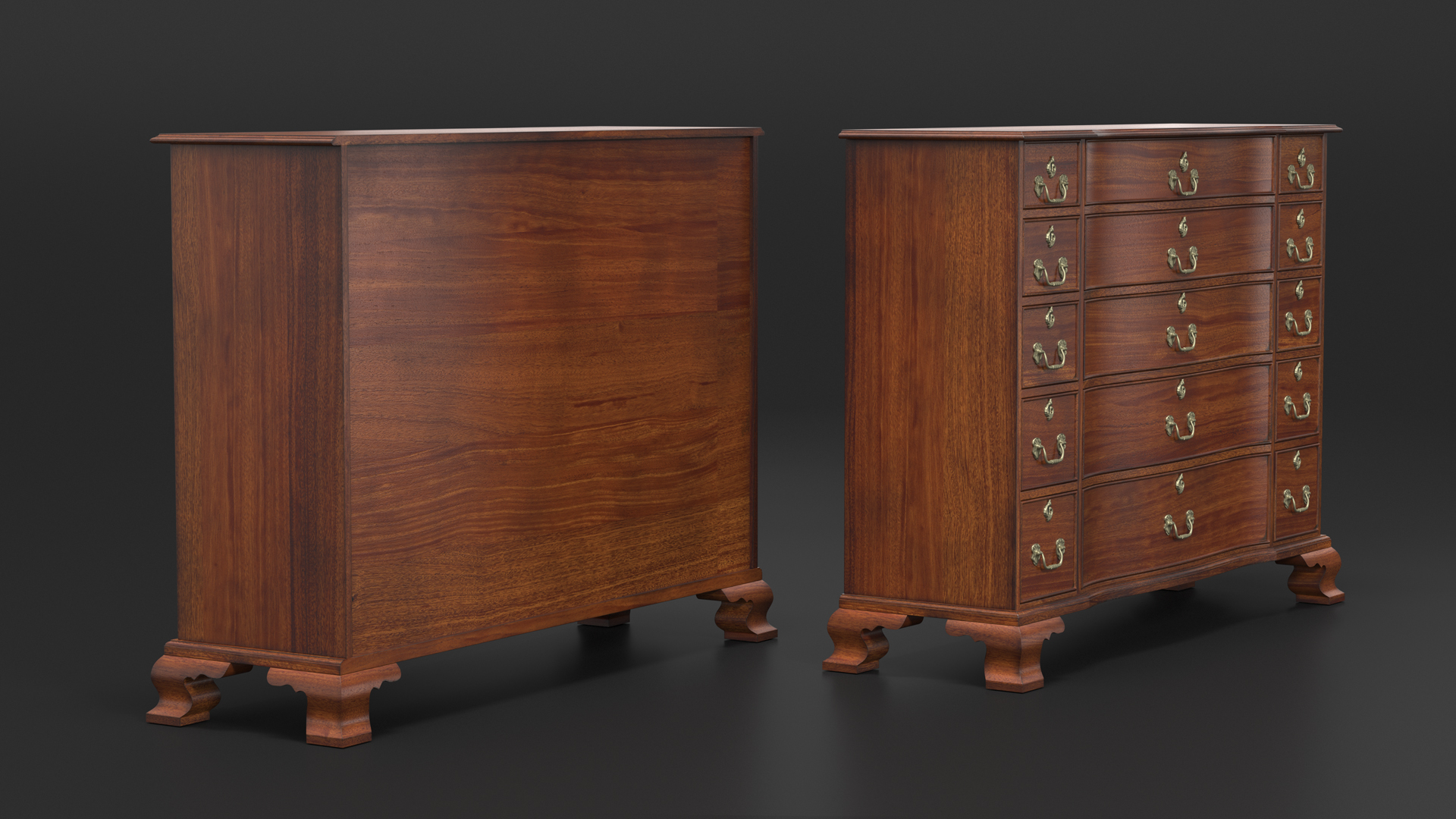 Red Oak Vintage Drawer 3D