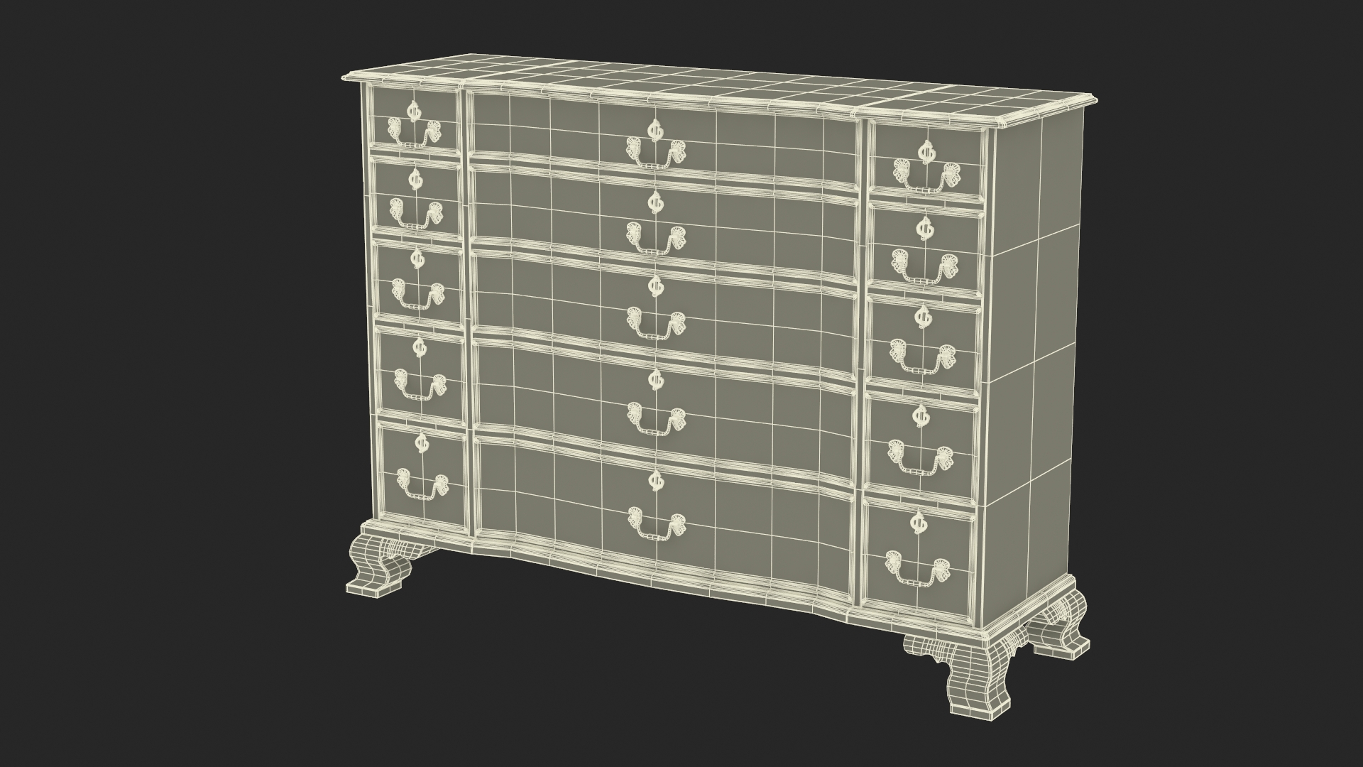 Red Oak Vintage Drawer 3D