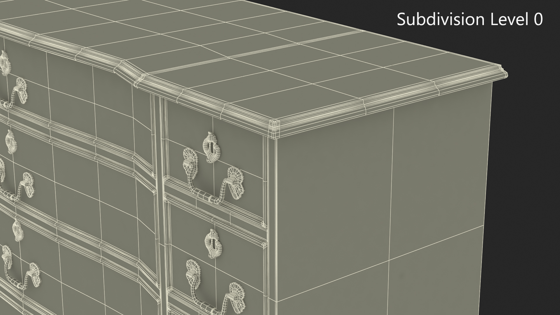 Red Oak Vintage Drawer 3D