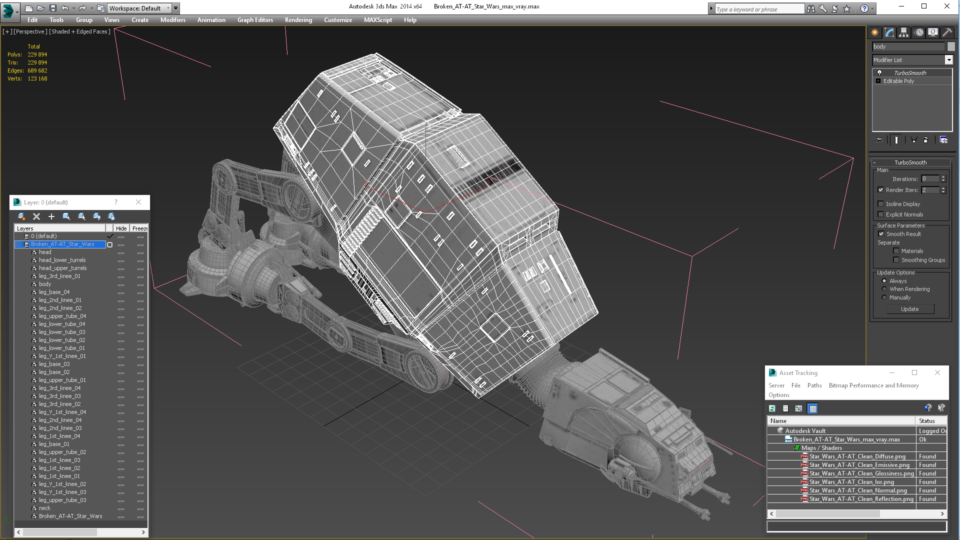 Broken AT-AT Star Wars 3D