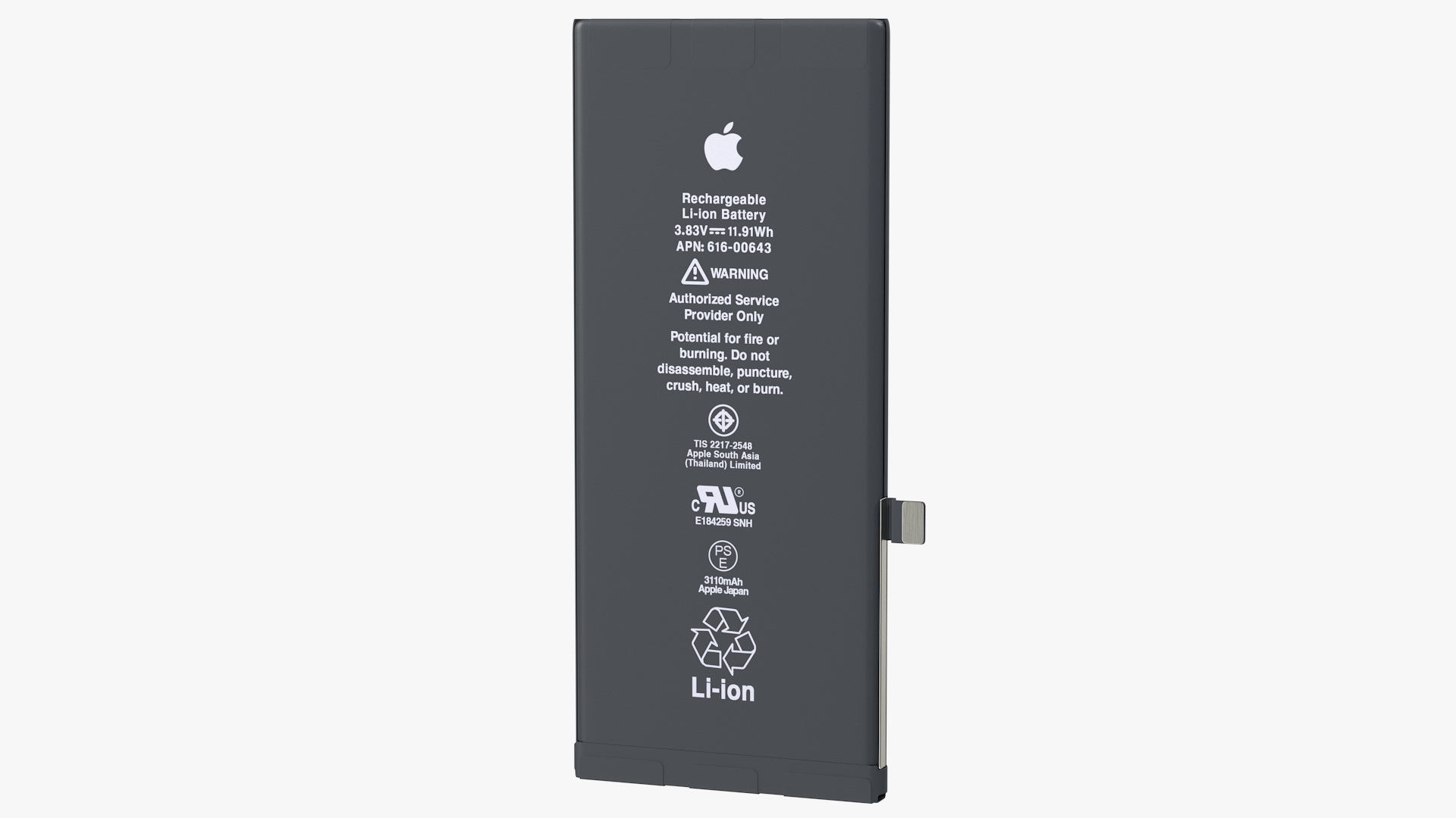 3D iPhone 11 Lithium Ion Battery 3110 mAh model