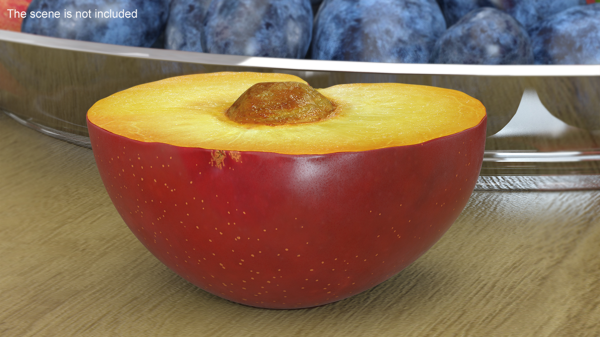 3D Plum Cut in Half