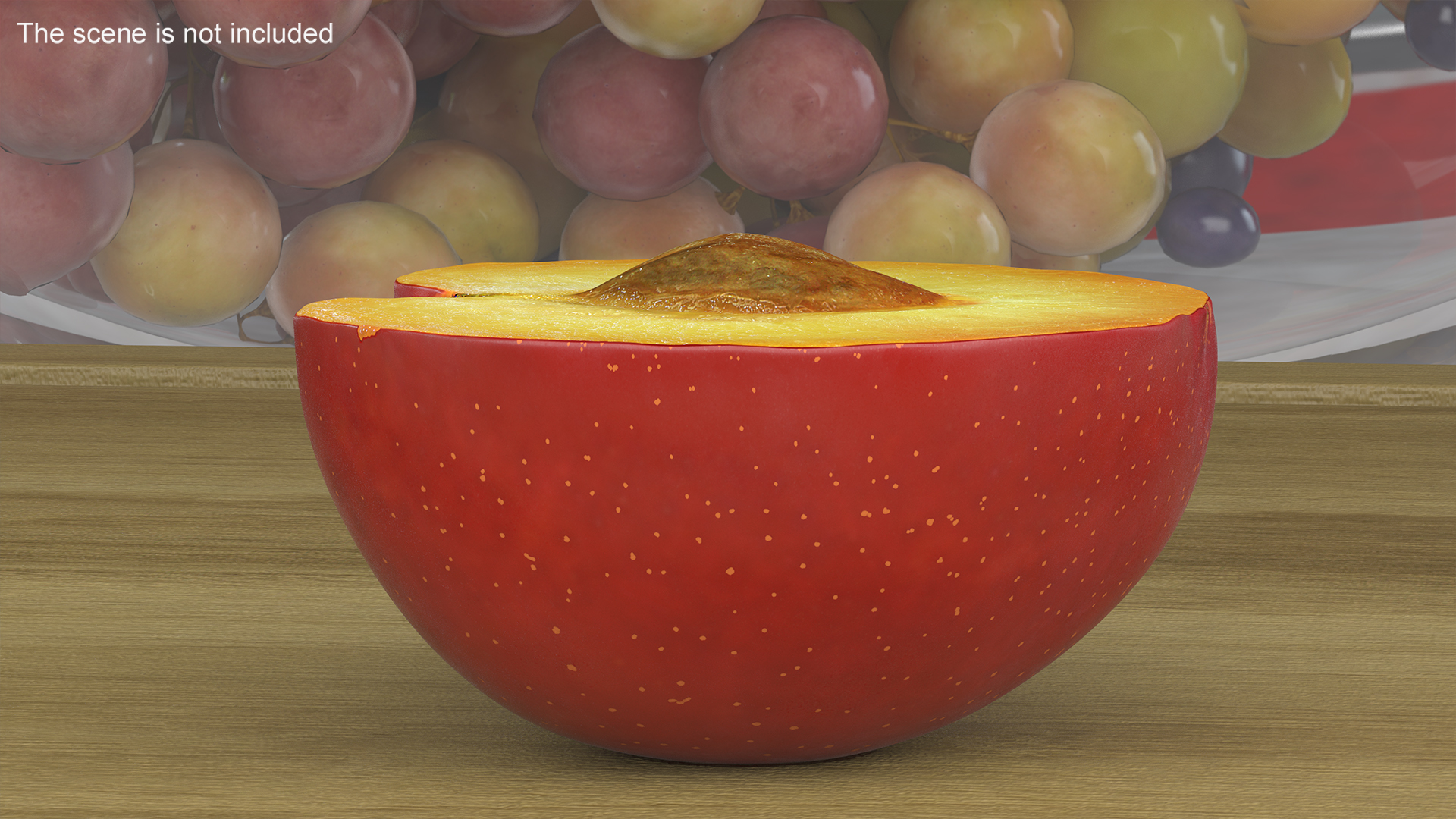 3D Plum Cut in Half