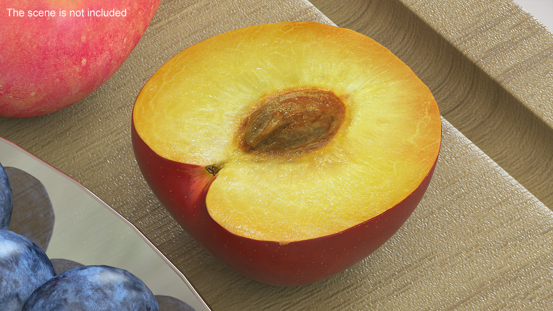 3D Plum Cut in Half