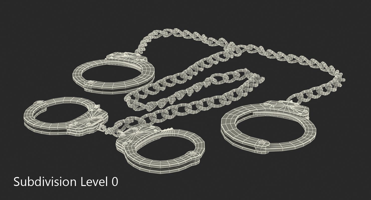 3D Leg Iron Handcuffs model