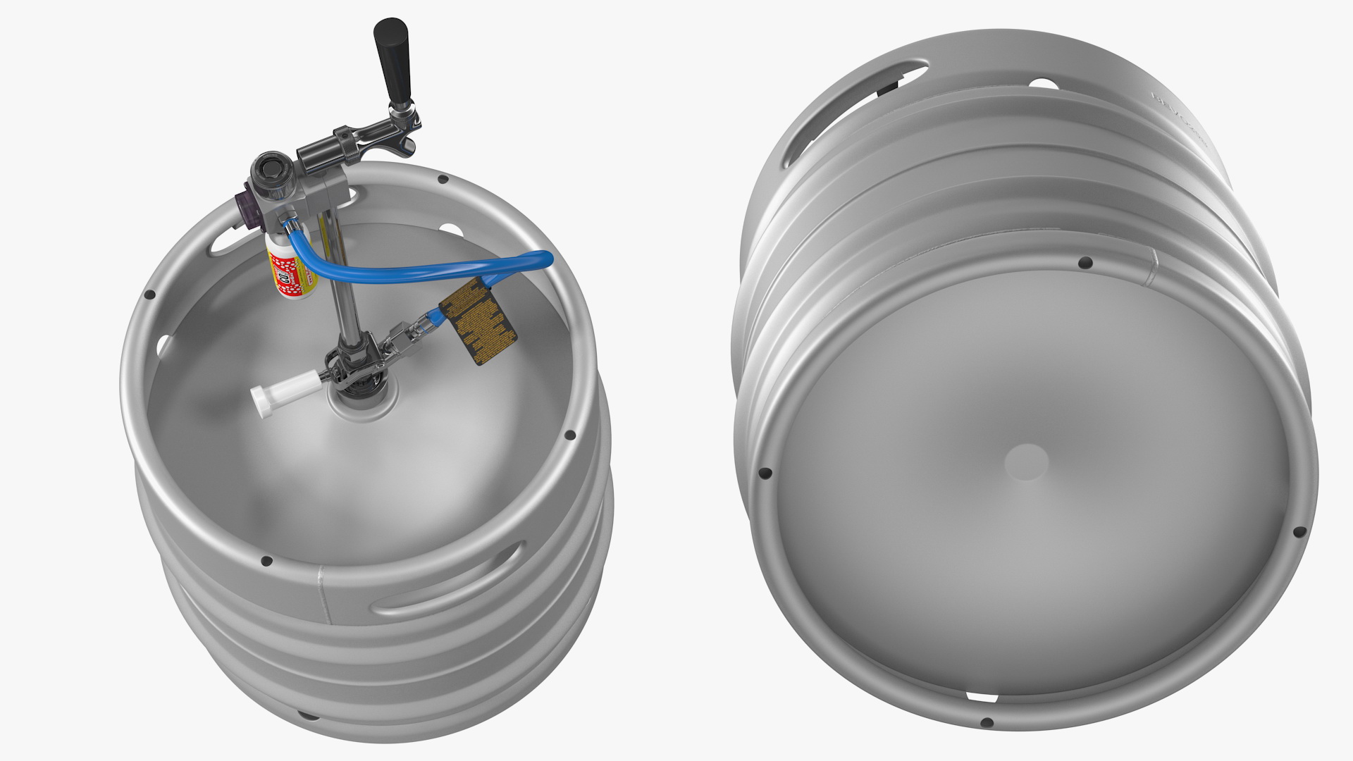 3D model Steel Beer Keg 30L with Leland CO2 Picnic Tap