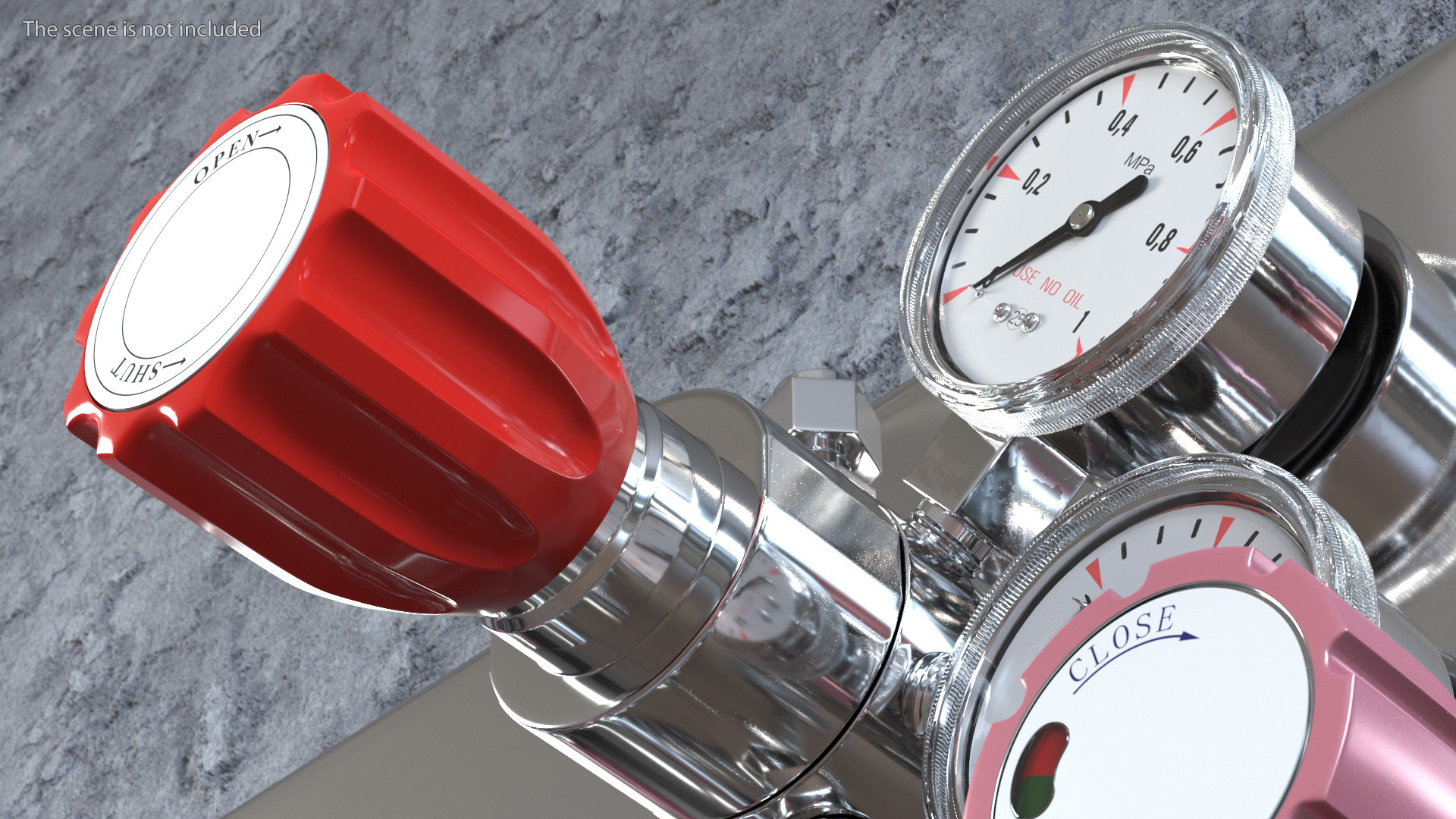 Gas Regulator with Two Gauges 3D model