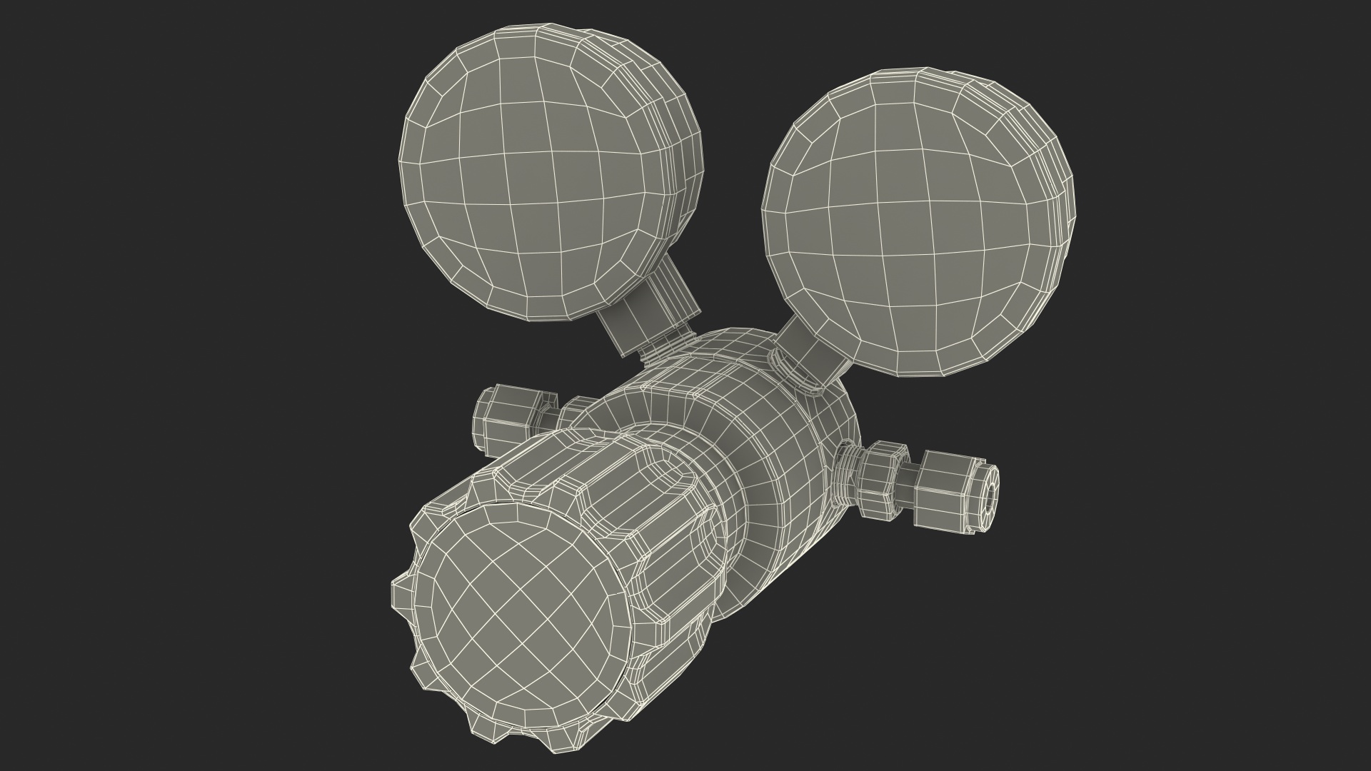 Gas Regulator with Two Gauges 3D model