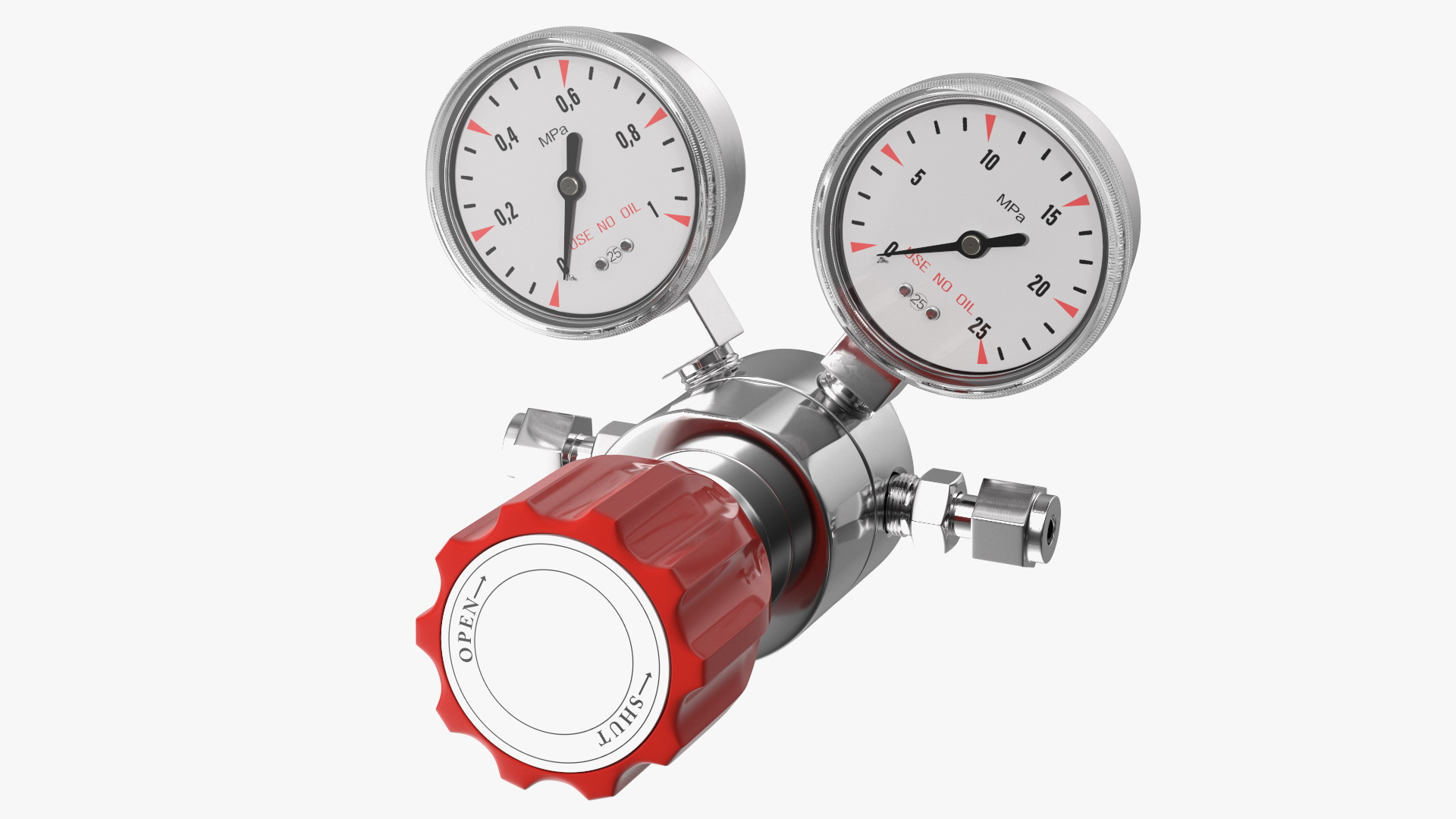 Gas Regulator with Two Gauges 3D model